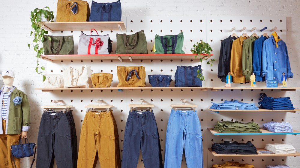 An apparel display at Alex Mill.
