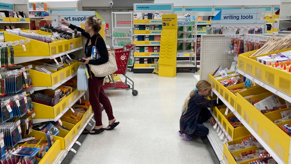 A parent shops for school supplies deals at a Target store, July 27, 2022, in Miami, FL.