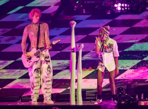 Willow and Machine Gun Kelly performs onstage during Machine Gun Kelly: "Mainstream Sellout Tour" at the Kia Forum on July 13, 2022 in Inglewood, California.