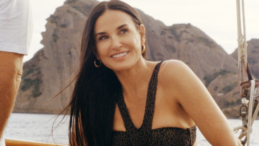 Demi Moore in a Demi Moore x Andie swimsuit.