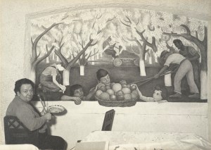 Ansel Adams, Diego Rivera Painting the Fresco “Still Life and Blossoming Almond Trees” [formerly at Sigmund Stern House, Atherton, California], 1930–31; San Francisco Museumof Modern Art, Albert M. Bender Collection, gift of Albert M. Bender.
