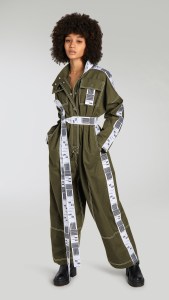 Ji Won Choi, Unisex Baggage Tag Jumpsuit, 2020. Organic gabardine, recycled polyester.