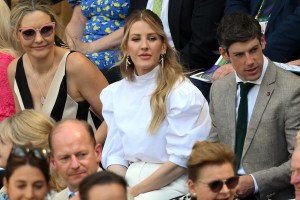 British singer Ellie Goulding attends the women's singles final tennis match between Kazakhstan's Elena Rybakina and Tunisia's Ons Jabeur on the thirteenth day of the 2022 Wimbledon Championships at The All England Tennis Club in Wimbledon, southwest London, on July 9, 2022. - RESTRICTED TO EDITORIAL USE (Photo by Daniel LEAL / AFP) / RESTRICTED TO EDITORIAL USE (Photo by DANIEL LEAL/AFP via Getty Images)