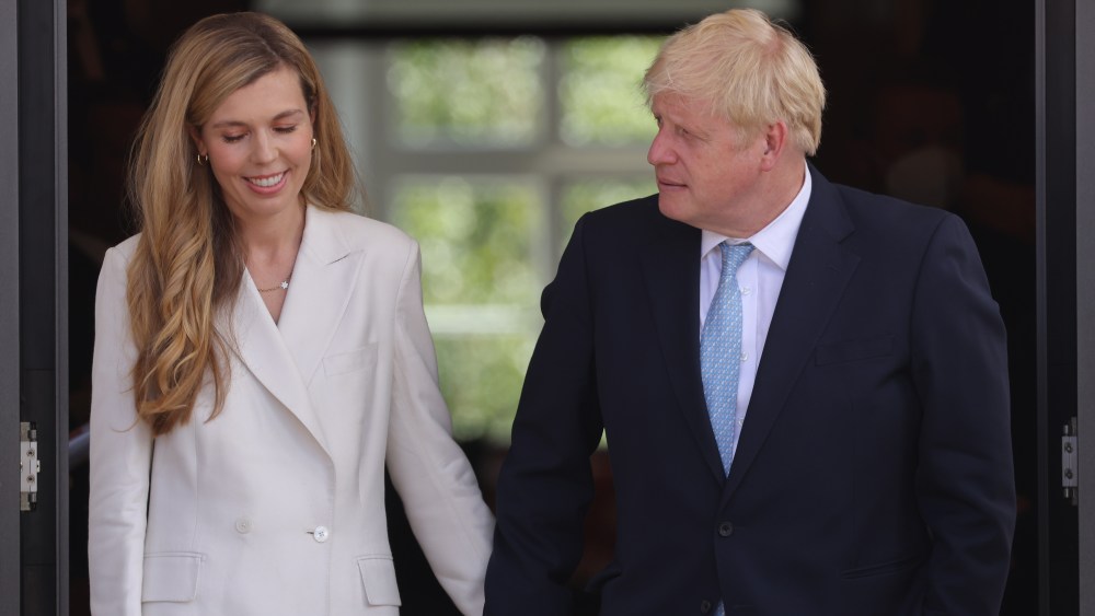GARMISCH-PARTENKIRCHEN, GERMANY - JUNE 26: British Prime Minister Boris Johnson and his wife Carrie Johnson attend the first day of the G7 summit on June 26, 2022 near Garmisch-Partenkirchen, Germany. Leaders of the G7 group of nations are officially coming together under the motto: "progress towards an equitable world" and will discuss global issues including war, climate change, hunger, poverty and health. Overshadowing this year’s summit is the ongoing Russian war in Ukraine. (Photo by Sean Gallup/Getty Images)