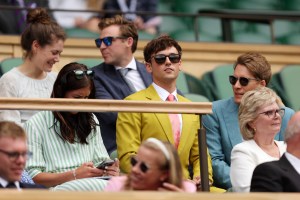 LONDON, ENGLAND - JULY 02: Diver, Tom Daley looks on from the Royal Box before Coco Gauff of The United States plays against Amanda Anisimova of The United States during their Women's Singles Third Round match on day six of The Championships Wimbledon 2022 at All England Lawn Tennis and Croquet Club on July 02, 2022 in London, England. (Photo by Julian Finney/Getty Images)