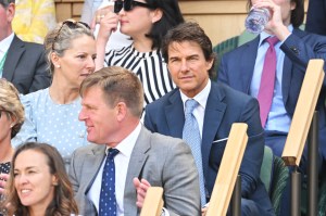 LONDON, ENGLAND - JULY 09: Tom Cruise attends The Wimbledon Women's Singles Final at the All England Lawn Tennis and Croquet Club on July 09, 2022 in London, England. (Photo by Karwai Tang/WireImage)