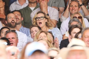 LONDON, ENGLAND - JULY 10: Kate Winslet attends The Wimbledon Men's Singles Final at the All England Lawn Tennis and Croquet Club on July 10, 2022 in London, England. (Photo by Karwai Tang/WireImage)