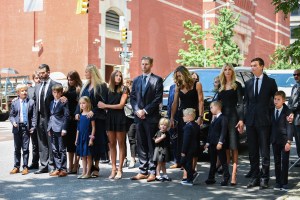 Donald Trump Jr, Eric Trump and Ivanka Trump with their families.