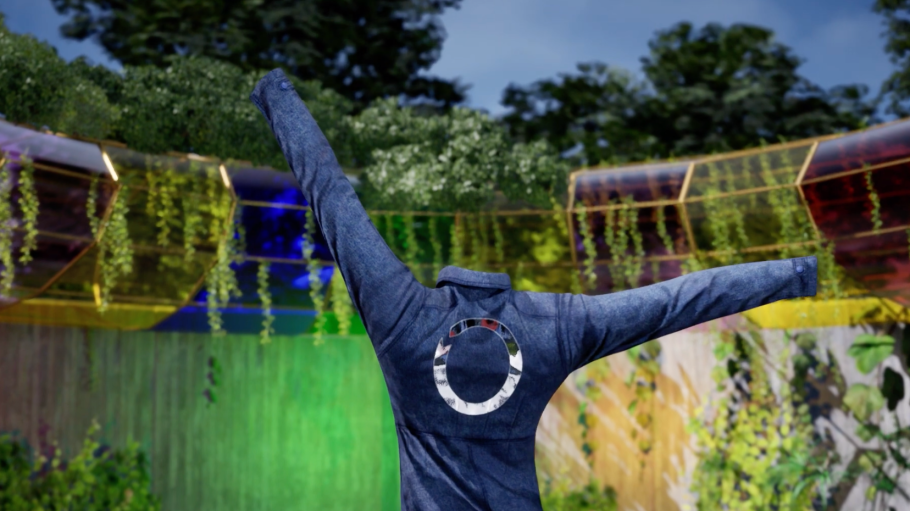 Developed in collaboration with Muse VR, the ORTA Blueskyer NFT features an image of the 100 percent regenerative utilitarian denim jumpsuit rising from a colorful, vibrant garden towards the blue skies above.