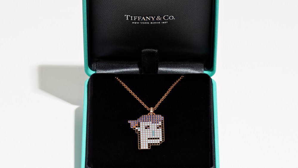 A Tiffany Cryptopunk pendant.