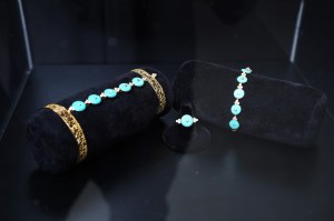 A piece displayed at the “Saudi 100 Brands Fashion Exhibition” showing in Manhattan’s  Iron23.