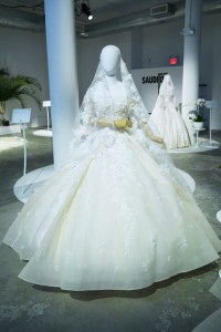 A piece displayed at the “Saudi 100 Brands Fashion Exhibition” showing in Manhattan’s  Iron23.