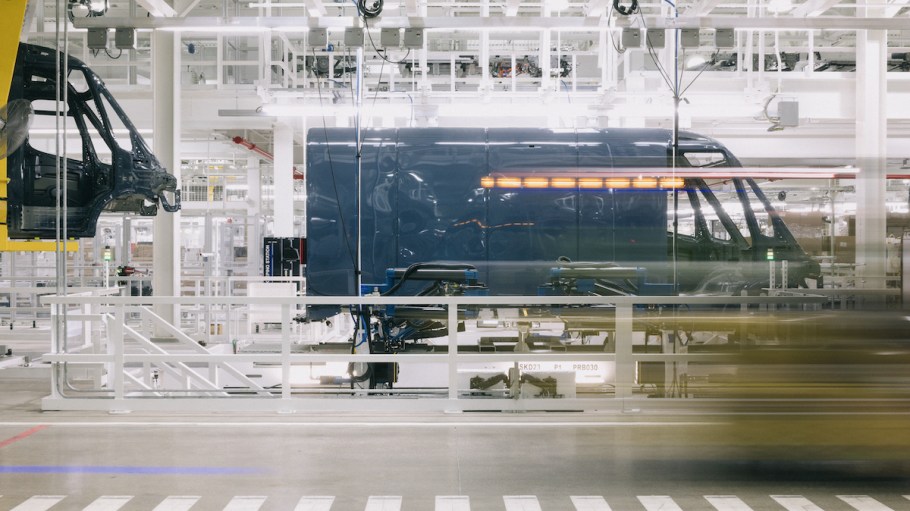 Amazon delivery van made by Rivian