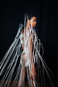 Backstage at Iris van Herpen Couture Fall 2022