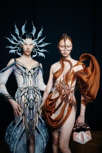 Backstage at Iris van Herpen Couture Fall 2022
