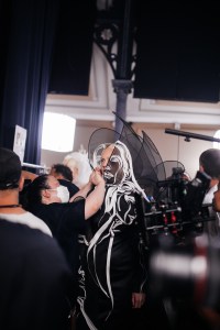 Backstage at Iris van Herpen Couture Fall 2022