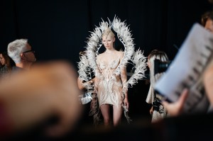 Backstage at Iris van Herpen Couture Fall 2022