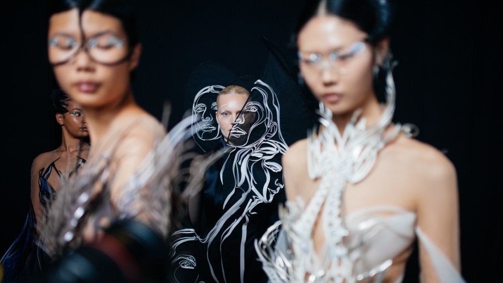 Backstage at Iris van Herpen Couture Fall 2022