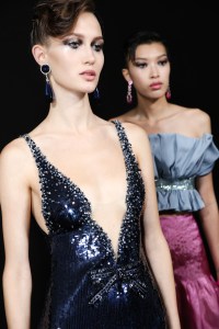 Backstage at Giorgio Armani Privé Fall 2022