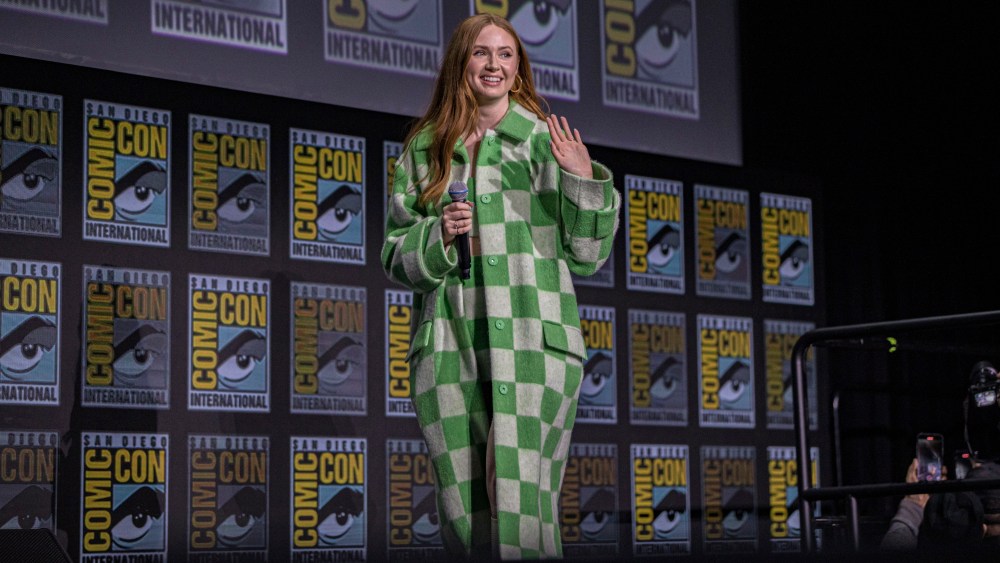 SAN DIEGO, CALIFORNIA - JULY 23: Karen Gillan speaks onstage at the Marvel Cinematic Universe Mega-Panel during  2022 Comic-Con International Day 3 at San Diego Convention Center on July 23, 2022 in San Diego, California. (Photo by Daniel Knighton/Getty Images)