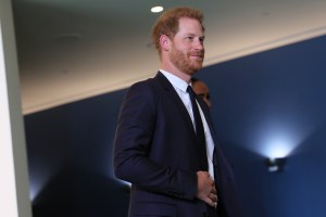 NEW YORK, NEW YORK - JULY 18:  Prince Harry, Duke of Sussex and Meghan, Duchess of Sussex arrive at the United Nations Headquarters on July 18, 2022 in New York City. Prince Harry, Duke of Sussex is the keynote speaker during the United Nations General assembly to mark the observance of Nelson Mandela International Day where the 2020 U.N. Nelson Mandela Prize will be awarded to Mrs. Marianna Vardinogiannis of Greece and Dr. Morissanda Kouyaté of Guinea.  (Photo by Michael M. Santiago/Getty Images)