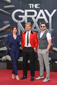 BERLIN, GERMANY - JULY 18: Ana de Armas, Ryan Gosling and Chris Evans attend the The Gray Man Netflix special screening at Zoopalast on July 18, 2022 in Berlin, Germany. (Photo by Tristar Media/WireImage)