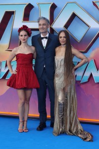 LONDON, ENGLAND - JULY 05: Natalie Portman, Tessa Thompson and Taika Waitiki attend the UK Gala screening of "Thor: Love and Thunder" on July 05, 2022 in London, England. (Photo by Neil Mockford/FilmMagic)