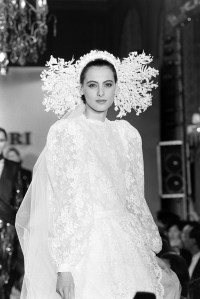 Model Ines de la Fressange in the Hanae Mori Spring 1984 show.
