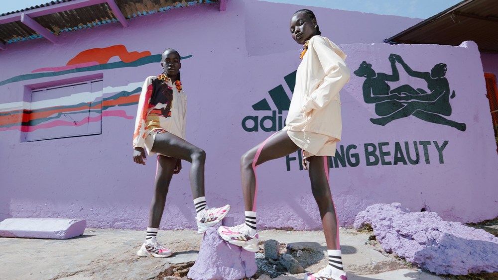Looks from the Adidas collaboration with Thebe Magugu.