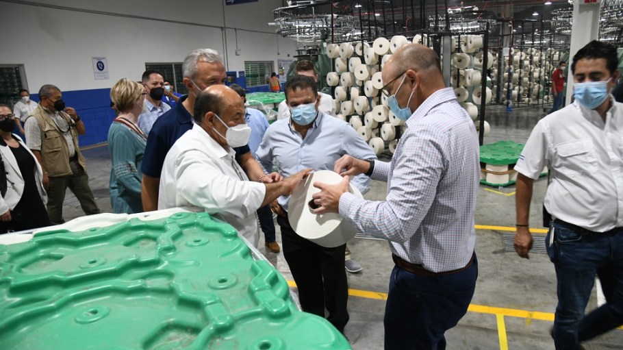 A U.S. congressional delegation visited textile and apparel facilities in an industrial park in Choloma, Honduras, on Friday.