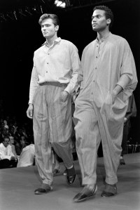Designer Issey Miyake's fashion show at Neiman Marcus