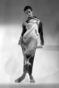 Yasumara Morimura's artwork on Issey Miyake's Pleats Please turtleneck dress.