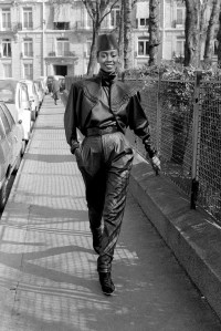 Model Romney Russo in Issey Miyake Fall 1980