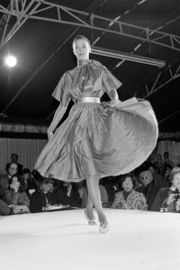 Models walk the runway in looks from the Spring 1981 ready to wear collection designed by Alix Gres.