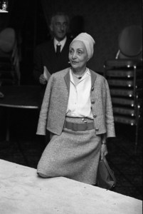 Madame Gres at a presentation of her Spring 1967 collection