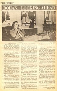 A story on Bohan that ran in WWD in July, 1970.