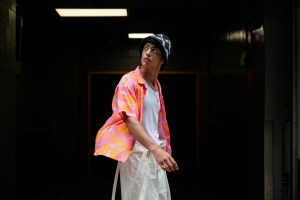 Stüssy’s viscose shirt and hat. R.Swiader’s cotton pants and Hanro’s cotton tank top.