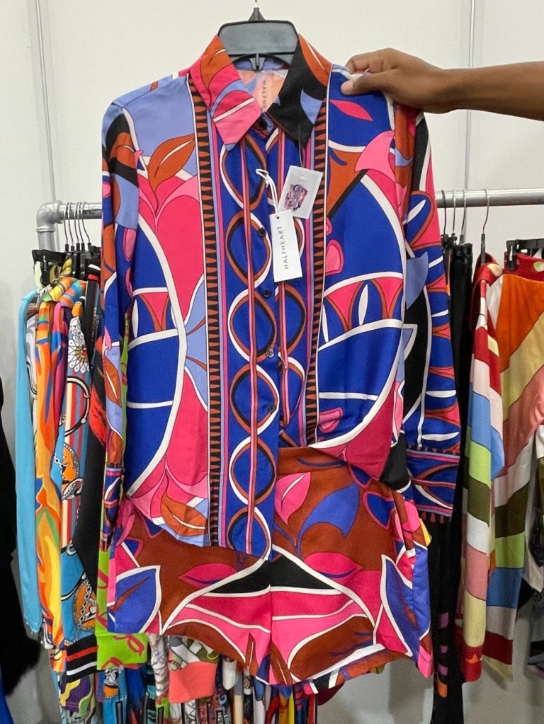 Abstract, graphic prints in bright colors were a counterpoint to previous seasons.