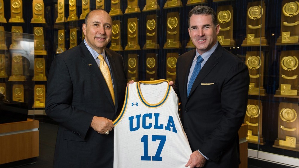 UCLA’s then-director of athletics Dan Guerrero and Under Armour’s then-CEO Kevin Plank announced the former partners’ 15-year agreement in May 2016.
