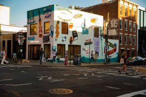 The scene in Williamsburg, Brooklyn