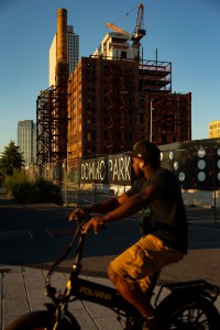 The scene in Williamsburg, Brooklyn