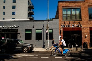 The scene in Williamsburg, Brooklyn