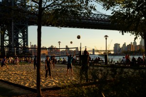 The scene in Williamsburg, Brooklyn