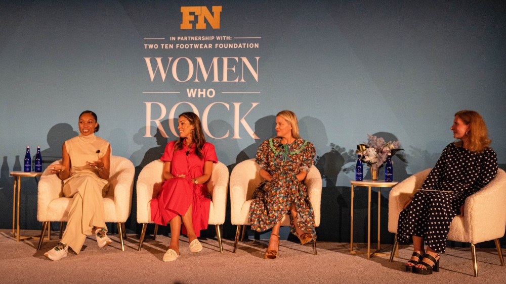 Allyson Felix, Olympic Champion and President & Co-founder, Saysh, Bianca Gates, Chief Executive Officer & Co-founder, Birdies, Jessie Randall, Chief Creative Officer & Founder, Loeffler Randall and Katie Abel, Executive Editor of Footwear News.