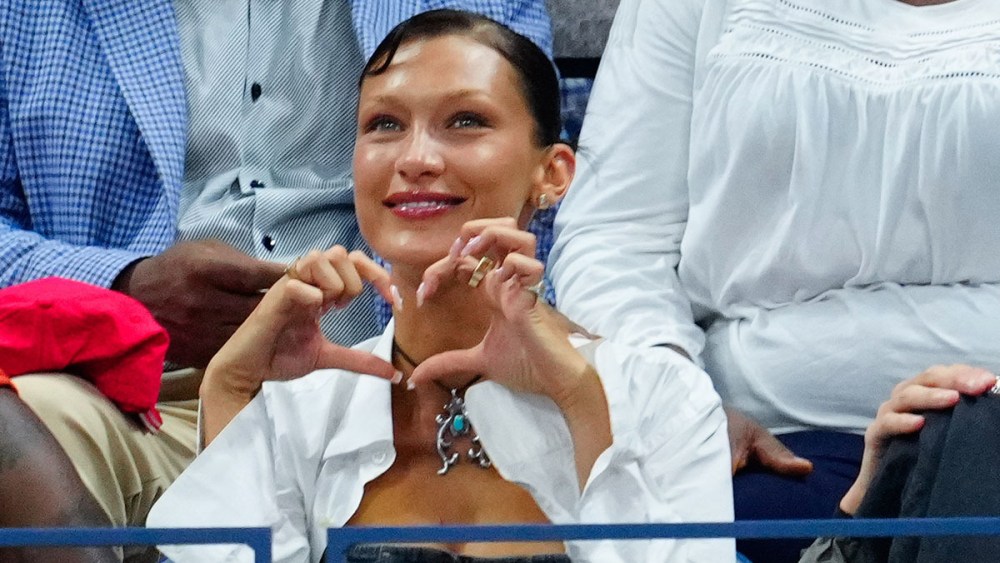 NEW YORK, NEW YORK - AUGUST 29: Bella Hadid on Day One of the 2022 U.S. Open at USTA Billie Jean King National Tennis Center on Aug. 29, 2022 in the Flushing neighborhood of Queens, New York. (Photo by Gotham/GC Images)