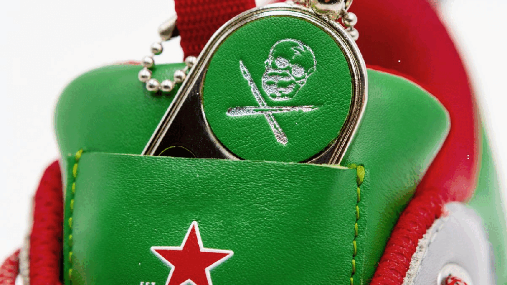 Heinekicks sneakers by Heineken Silver in collaboration with Shoe Surgeon Dominic Ciambrone
