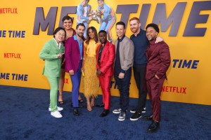 Jimmy O. Yang, Ilia Isorelys Paulino, Luis Gerardo Mendez, Regina Hall, Kevin Hart, Mark Wahlberg Andrew Santino, and Tahj Mowry at the premiere of Netflix's "Me Time" held at Regency Village Theatre on August 23, 2022 in Los Angeles, California