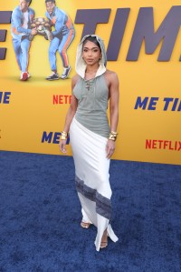 Lori Harvey at the premiere of Netflix's "Me Time" held at Regency Village Theatre on August 23, 2022 in Los Angeles, California