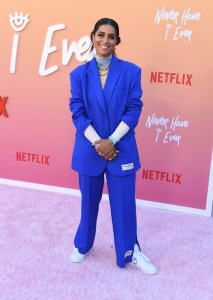 Lilly Singh at the Los Angeles premiere of "Never Have I Ever" Season 3 held at Regency Village Theatre on August 11, 2022 in Los Angeles, California