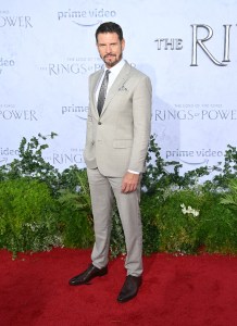 Leon Wadham arrives at the Los Angeles premiere of the Prime Video series "Lord of the Rings: The Rings of Power" held at The Culver Studios on August 15, 2022 in Los Angeles, California